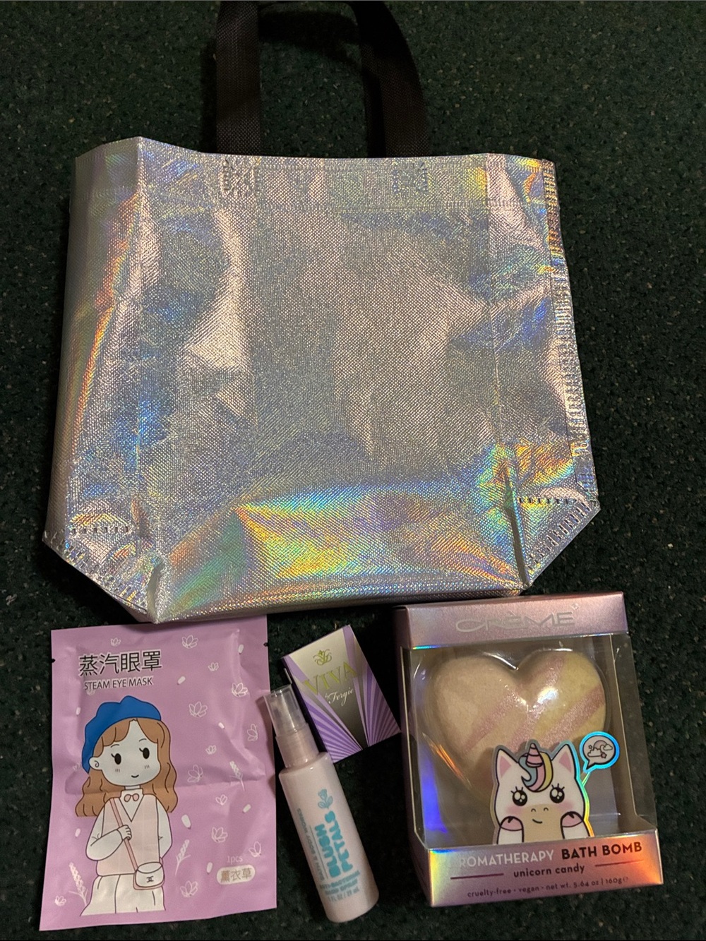 Silver Holographic mini Tote Bag  5 pc Bundle